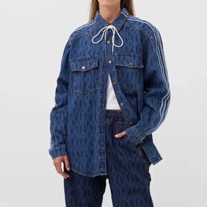 Adidas x Ivy Park Monogram Denim Shirt Rodeo Jacket Beyonce H61704 Unisex Size S